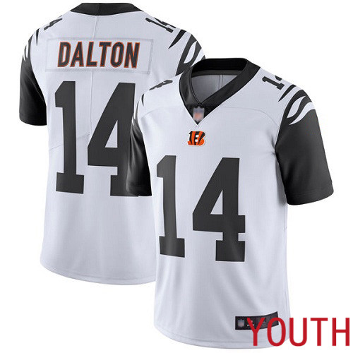 Cincinnati Bengals Limited White Youth Andy Dalton Jersey NFL Footballl #14 Rush Vapor Untouchable